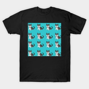 Siberian Husky Pattern Cartoon T-Shirt